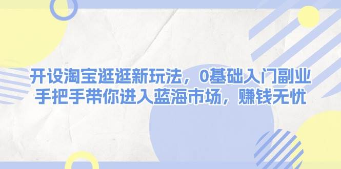 开设淘宝逛逛新玩法，0基础入门副业，手把手带你进入蓝海市场，赚钱无忧-星禾网创星球