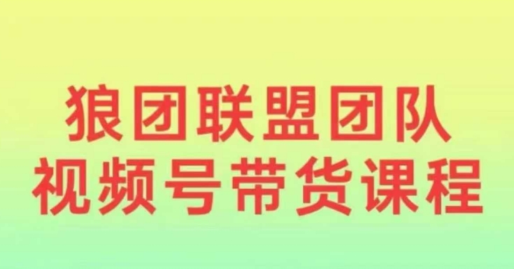 狼团联盟2024视频号带货，0基础小白快速入局视频号-星禾网创星球