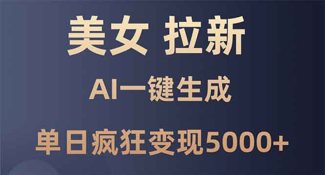 美女暴力拉新，通过AI一键生成，单日疯狂变现5000+，纯小白一学就会！-星禾网创星球