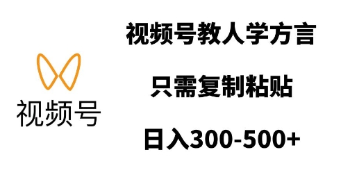 视频号教人学方言，只需复制粘贴，日入多张-星禾网创星球
