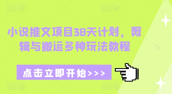 小说推文项目38天计划，剪辑与搬运多种玩法教程-星禾网创星球