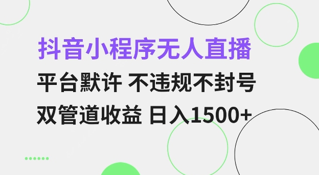 抖音小程序无人直播 平台默许 不违规不封号 双管道收益 日入多张 小白也能轻松操作【仅揭秘】-星禾网创星球
