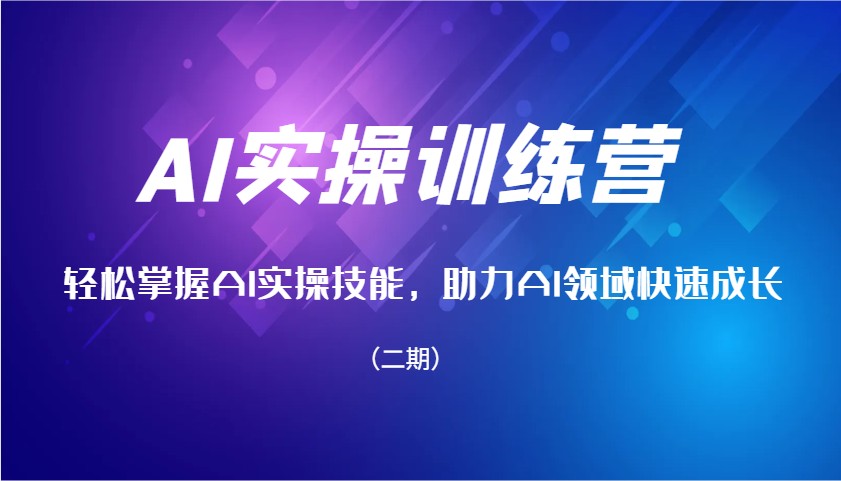 AI实操训练营，轻松掌握AI实操技能，助力AI领域快速成长(二期)-星禾网创星球