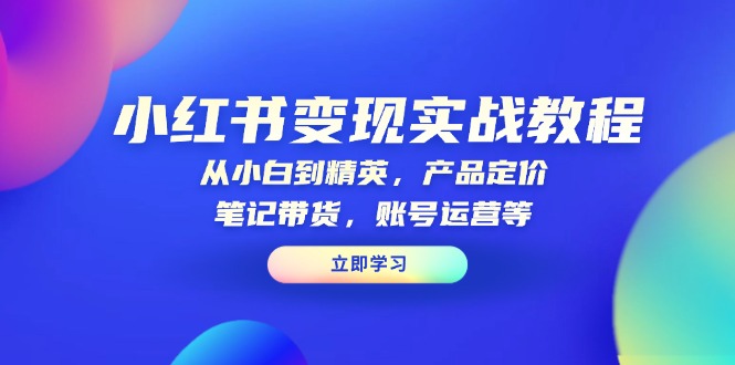 小红书变现实战教程：从小白到精英，产品定价，笔记带货，账号运营等-星禾网创星球