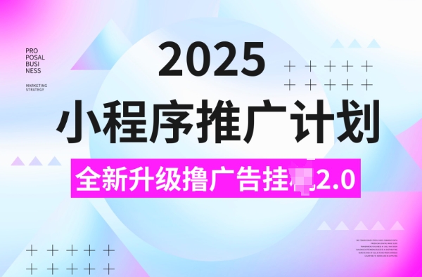 2025小程序推广计划，撸广告挂JI3.0玩法，日均5张【揭秘】-星禾网创星球