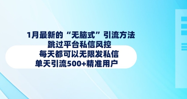 1月最新的无脑式引流方法，跳过平台私信风控，每天都可以无限发私信，单天引流500+精准用户-星禾网创星球
