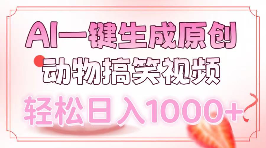 AI一键生成原创动物搞笑视频，轻松日入1000+-星禾网创星球