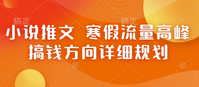 小说推文 寒假流量高峰 搞钱方向详细规划-星禾网创星球