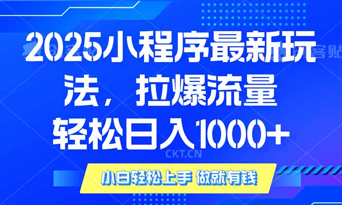 2025年小程序最新玩法，流量直接拉爆，单日稳定变现1000+-星禾网创星球