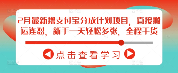 2月最新撸支付宝分成计划项目，直接搬运连怼，新手一天轻松多张，全程干货-星禾网创星球
