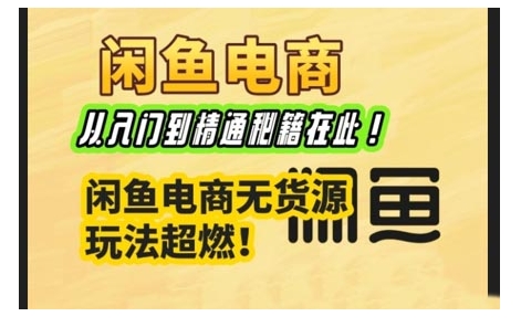 闲鱼电商实战课，从入门到精通秘籍在此，闲鱼电商无货源玩法超燃!-星禾网创星球