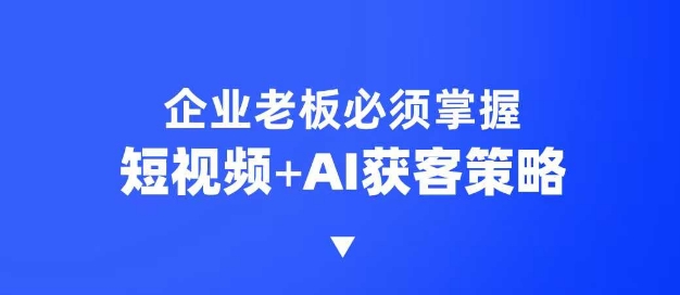 企业短视频AI获客霸屏流量课，6步短视频+AI突围法，3大霸屏抢客策略-星禾网创星球