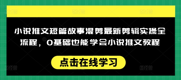 小说推文短篇故事混剪最新剪辑实操全流程，0基础也能学会小说推文教程，肯干多发日入多张-星禾网创星球