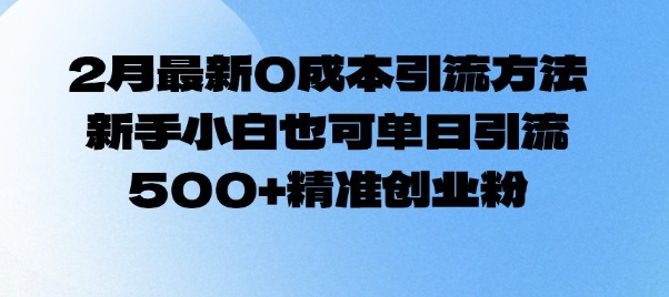 2月最新0成本引流方法，新手小白也可单日引流500+精准创业粉-星禾网创星球