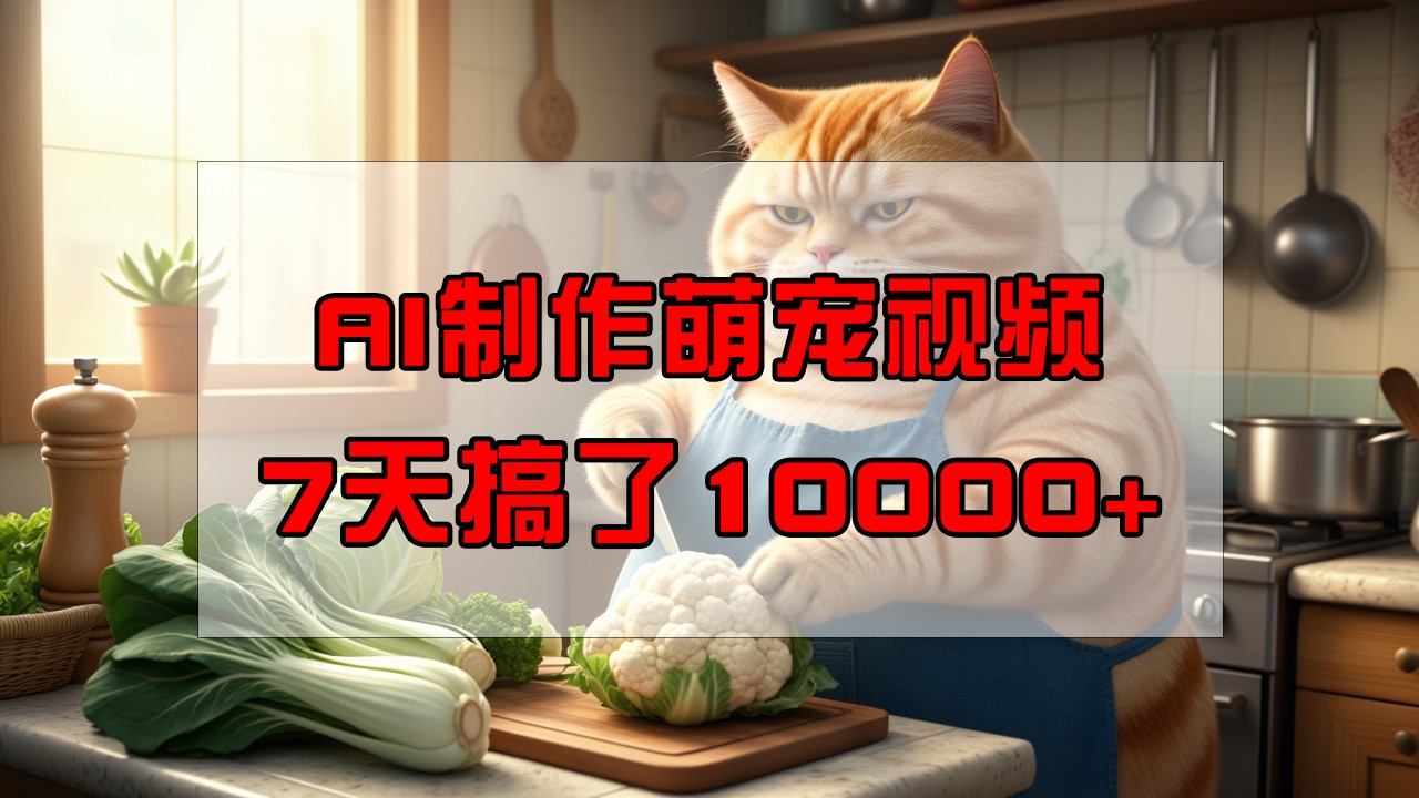靠AI制作萌宠视频，7天搞了1万+，操作简单门槛低，有手机就行-星禾网创星球