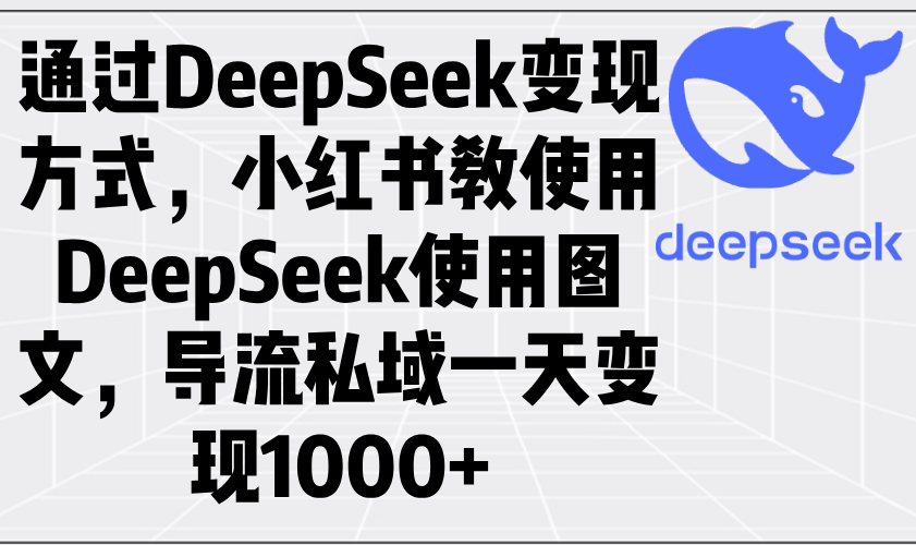通过DeepSeek变现方式，小红书教使用DeepSeek图文，导流私域一天变现1000+-星禾网创星球