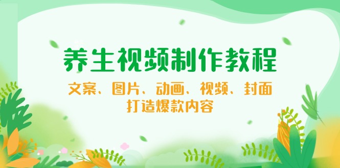 养生视频制作教程，文案、图片、动画、视频、封面，打造爆款内容-星禾网创星球