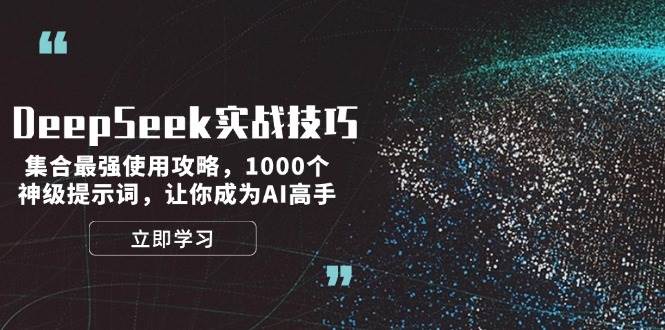 DeepSeek实战技巧：集合最强使用攻略，1000个神级提示词，让你成为AI高手-星禾网创星球