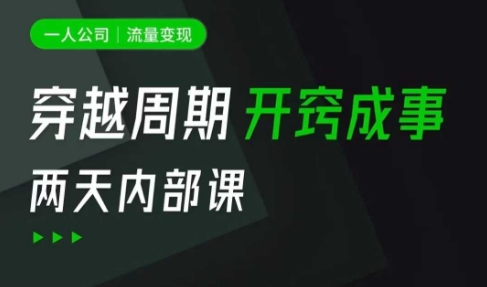 一人公司：流量变现课，一人公司的方法模型拆解， 拆解富人思维，流量思维，小老板思维等-星禾网创星球