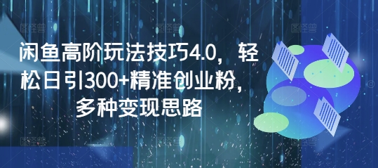 闲鱼高阶玩法技巧4.0，轻松日引300+精准创业粉，多种变现思路-星禾网创星球