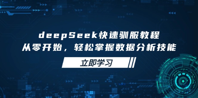 deepSeek快速驯服教程，从零开始，轻松掌握数据分析技能-星禾网创星球