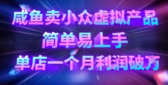 咸鱼卖小众虚拟产品，简单易上手，单店一个月利润破W-星禾网创星球