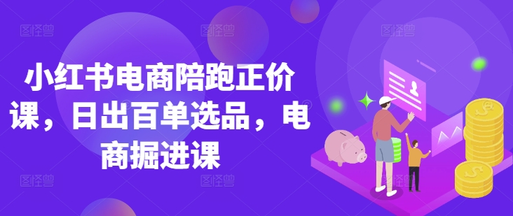 小红书电商陪跑正价课，小红书官方认证电商讲师教学，日出百单选品，电商掘进课-星禾网创星球
