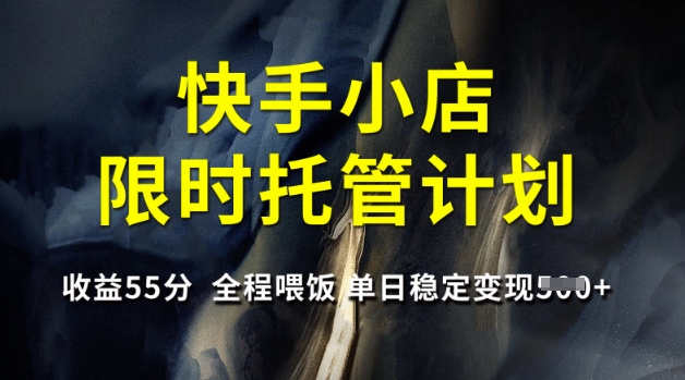 快手小店限时托管计划，收益55分，全程喂饭，单日稳定变现5张【揭秘】-星禾网创星球
