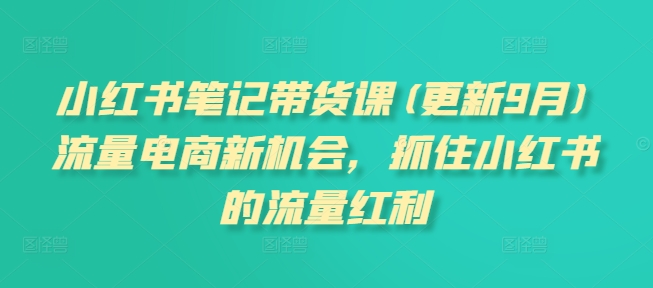 小红书笔记带货课(更新25年3月)流量电商新机会，抓住小红书的流量红利-星禾网创星球