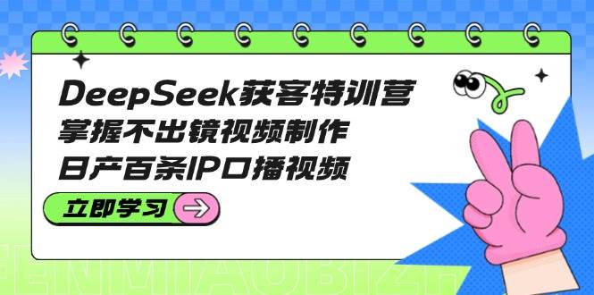DeepSeek获客特训营：掌握不出镜视频制作，日产百条IP口播视频-星禾网创星球