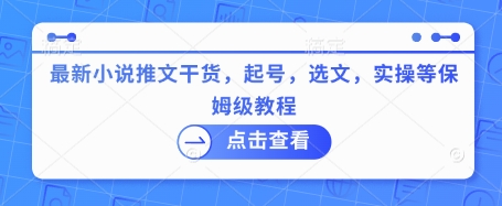 最新小说推文干货，起号，选文，实操等保姆级教程-星禾网创星球