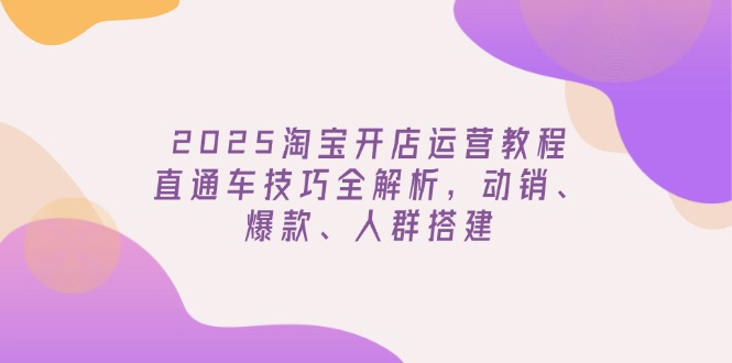 2025淘宝开店运营教程更新，直通车技巧全解析，动销、爆款、人群搭建-星禾网创星球
