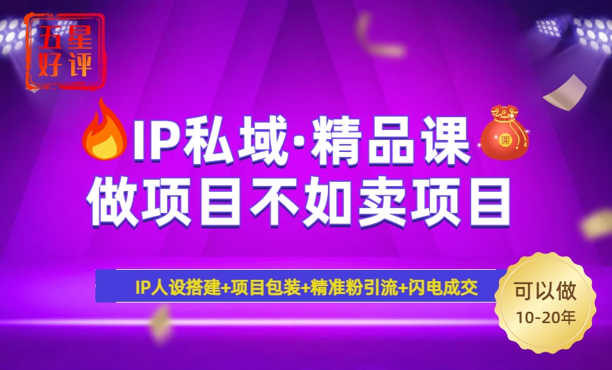 2025年“IP私域·密训精品课”，日赚3000+小白避坑年赚百万，暴力引流...-星禾网创星球