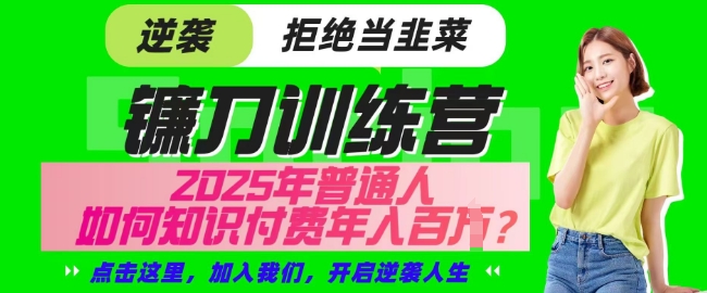 【网创项目终点站-镰刀训练营超级IP合伙人】25年普通人如何通过知识付费实现逆袭【揭秘】-星禾网创星球