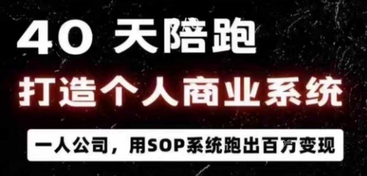 40天陪跑打造个人商业系统，一人公司，用SOP系统跑出百W变现-星禾网创星球
