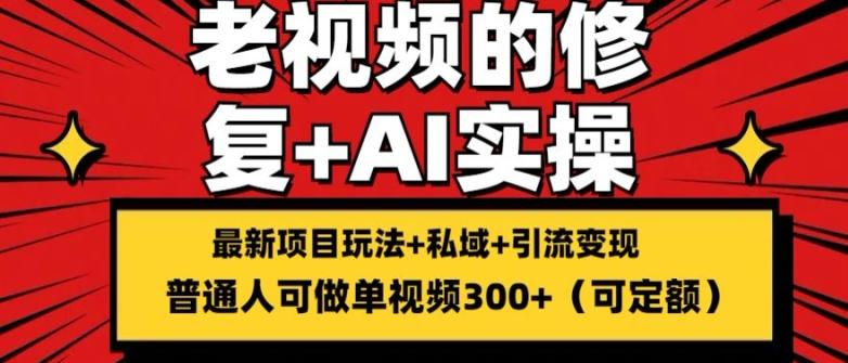 修复老视频的玩法，搬砖+引流的变现(可持久)，单条收益300+【揭秘】-星禾网创星球