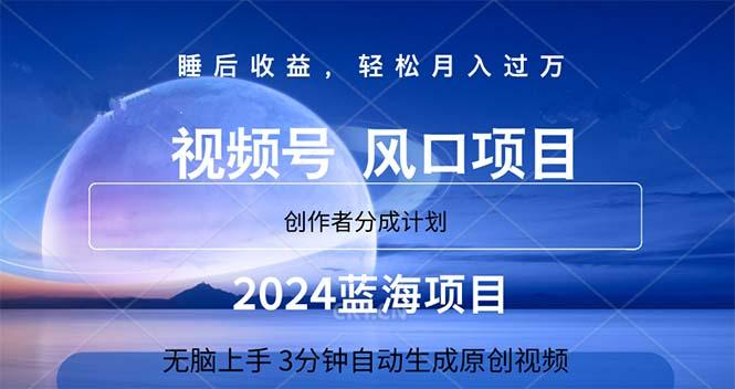2024蓝海项目，3分钟自动生成视频，月入过万-星禾网创星球