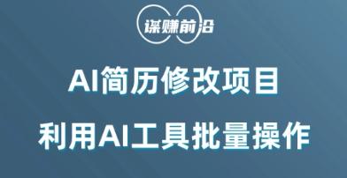 AI简历修改项目，利用AI工具批量化操作，小白轻松日200+-星禾网创星球