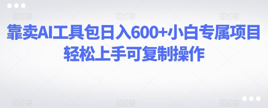 靠卖AI工具包日入600+小白专属项目轻松上手可复制操作-星禾网创星球