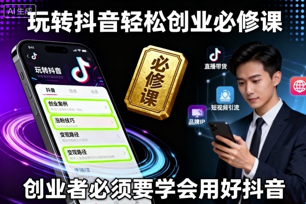 玩转抖音轻松创业必修课，创业者必须要学会用好抖音-星禾网创星球