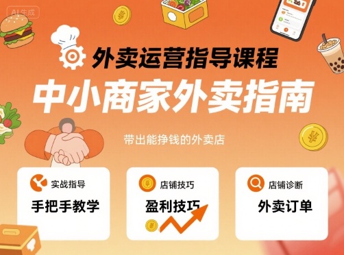 外卖运营指导课程，中小商家外卖指南，手把手带出能挣钱的外卖店-星禾网创星球
