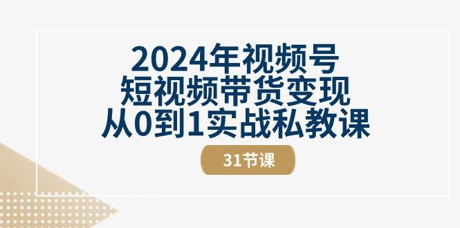 2024年视频号短视频带货变现从0到1实战私教课(30节视频课)-星禾网创星球