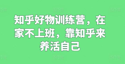 知乎好物训练营，在家不上班，靠知乎来养活自己-星禾网创星球