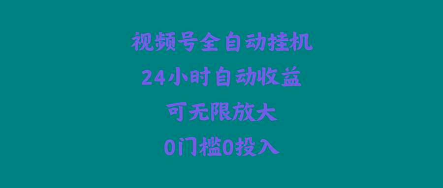 (10031期)视频号全自动挂机，24小时自动收益，可无限放大，0门槛0投入-星禾网创星球