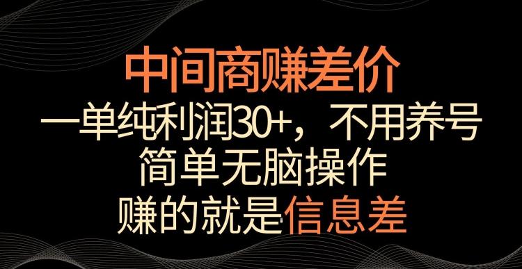 中间商赚差价，一单纯利润30+，简单无脑操作，赚的就是信息差，轻轻松松日入1000+【揭秘】-星禾网创星球