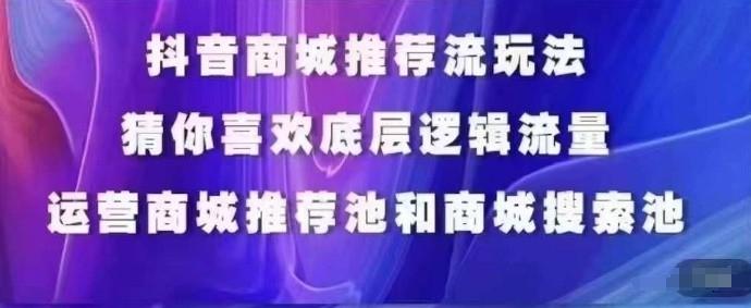 抖音商城运营课程，猜你喜欢入池商城搜索商城推荐人群标签覆盖-星禾网创星球