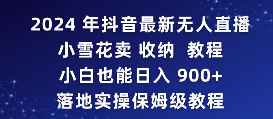 2024年抖音最新无人直播小雪花卖收纳教程，小白也能日入900+落地实操保姆级教程【揭秘】-星禾网创星球