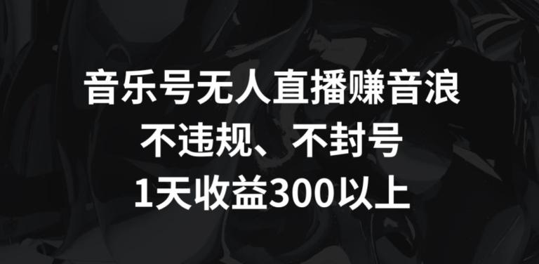 音乐号无人直播赚音浪，不违规、不封号，1天收益300+【揭秘】-星禾网创星球
