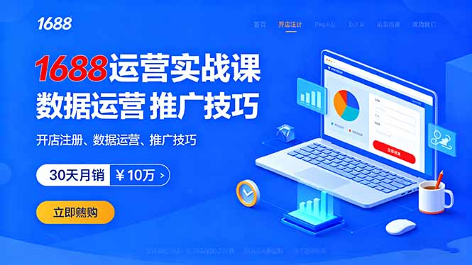 1688运营实战课：开店注册、数据运营、推广技巧，30天月销破10万+-星禾网创星球