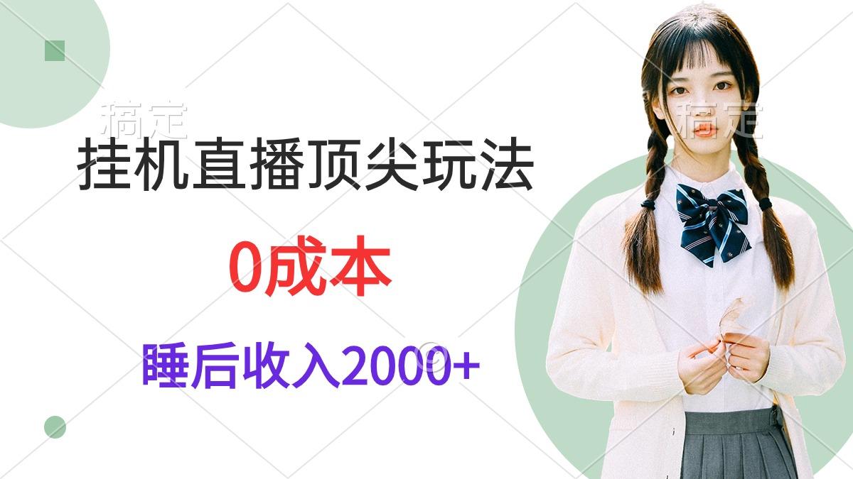 (9715期)挂机直播顶尖玩法，睡后日收入2000+、0成本，视频教学-星禾网创星球